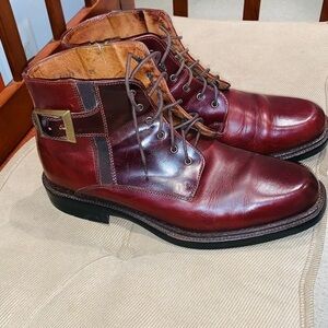 Carlo Morandi Leather Ankle Buckled Boots.